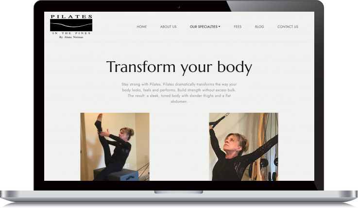 Desktop Screenshot of Pilates in the pines