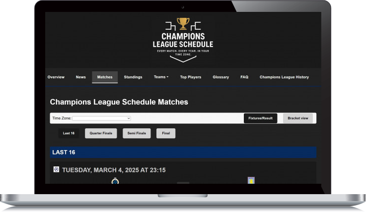 Desktop Screenshot of Champions League Schedule