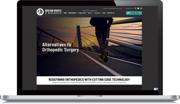 Desktop Screenshot of Boston Sports & Biologics