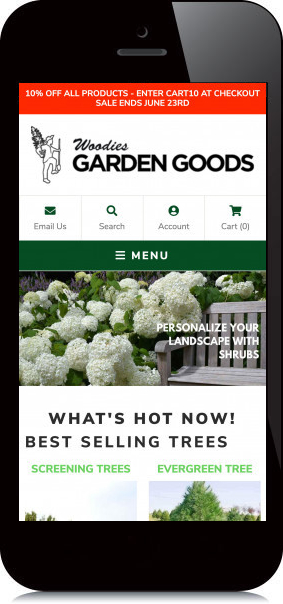 Mobile Screenshot of Woodies Garden Goods