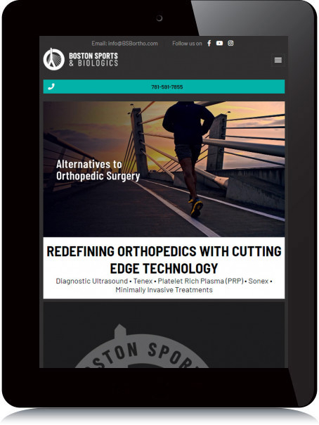 Tablet Screenshot of Boston Sports & Biologics
