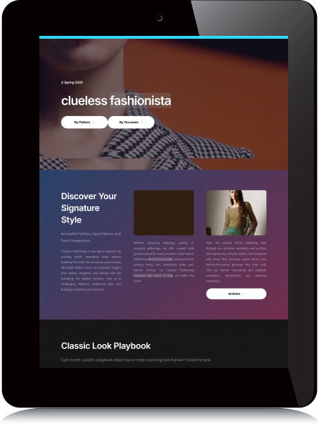 Tablet Screenshot of Clue less fashionista