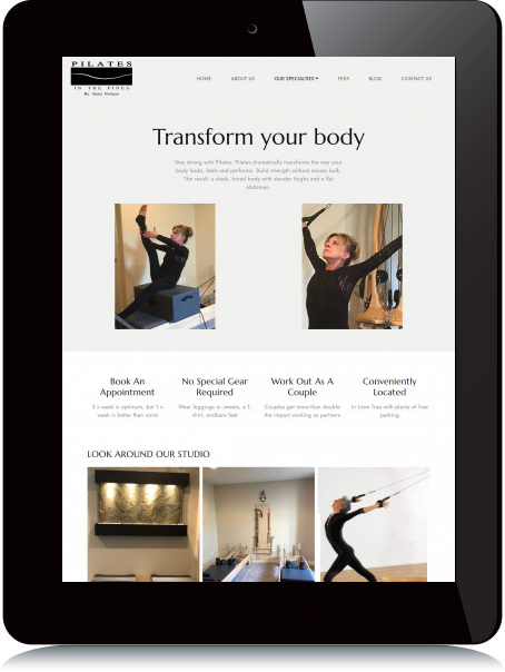 Tablet Screenshot of Pilates in the pines